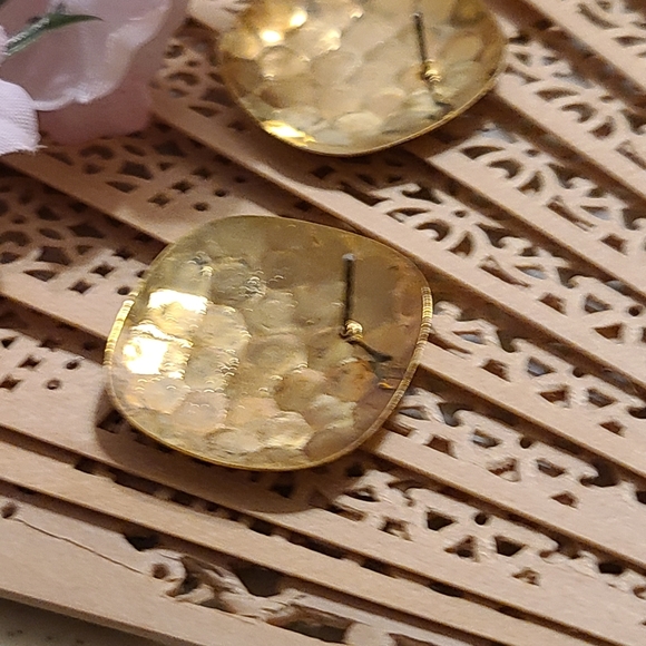 Brass Earrings for sale today gold tone - Picture 11 of 14